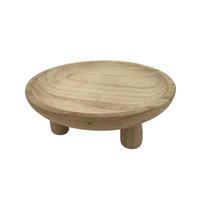 Bol en bois vintage à motifs grainés, avec pieds, pour table basse, plateau à fruits, collations, bougie et fabrication de bougies