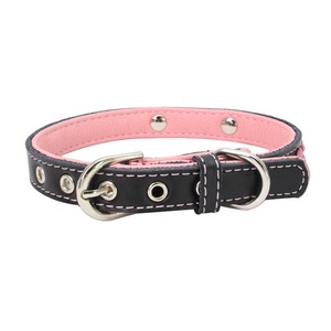 Collar para Mascotas de Cuero Genuino al por Mayor, Material de PU Suave, Lámina de Acero Inoxidable, Microfibra Tejida - Product Image 2