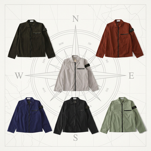 Veste Légère Vintage Imperméable en Nylon et Métal Effet Pierre, Style Décontracté de Luxe pour Homme – Collection 2026 - Product Image 1
