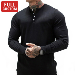 Camiseta Deportiva de Cuello Redondo de Secado Rápido para Hombre, Ropa de Gimnasio de Manga Larga, Camiseta de Algodón al por Mayor - Product Image 1