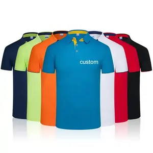 MOQ, 1 Uds., venta al por mayor, camiseta Polo de Color sólido para hombre, logotipo personalizado, 100% poliéster, uniforme de equipo de personal liso, polos de Golf para hombre