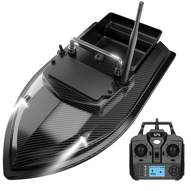 Flytec V060 160 Points GPS RC Carp Fishing Bait Boat 500M Auto Return Larger Hopper 2kg Loading With Night Light Feeding Trawler
