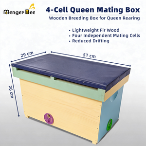 Nuevo Núcleo de Maternidad para Abejas Reina de Madera de Abeto de Color OEM, 4 Celdas, Multi-Sweet, Suministros de Apicultura para Cría de Abejas Reina, Menger Bee - Product Image 3