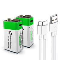 SMARTOOOLS Baterai Lithium 9V Tahan Lama 1200 Kali Pengisian Daya Port Tipe-C 650mAh 6LR61 6F22 006p Performa Tinggi Garansi 2 Tahun
