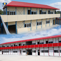 Bâtiment temporaire préfabriqué à toit en pente CGCH |   Camp préfabriqué de type T résistant au vent pour abri d'urgence et dortoir de travailleurs