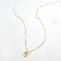 Collier Alphabet en Argent 925 Plaqué Or 18K FUAMAY, Bijoux de Mode, Collier Lettre Initiale avec Anneau Carré