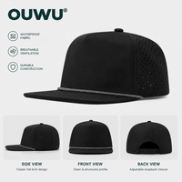 Casquette de performance personnalisée OEM avec logo, 5 panneaux, imperméable, perforée au laser, pour sports de plein air, golf, course à pied