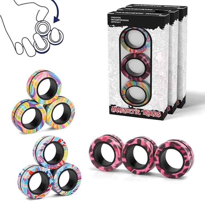 Anneaux Magnétiques Fidget Toys - Jouet Anti-Stress Pour Adultes Et Enfants - 1 Pièce