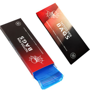 Pluma desechable autoadhesiva <span class=keywords><strong>tipo</strong></span> envoltura de máquina fundas de <span class=keywords><strong>manga</strong></span> de <span class=keywords><strong>tatuaje</strong></span> Rosa bolsa de pluma de <span class=keywords><strong>tatuaje</strong></span> para máquina PMU inalámbrica - Product Image 1