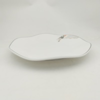Ensemble de vaisselle en mélamine à motif de vagues irrégulières durables de haute qualité sans BPA assiettes et bol personnalisables pour les hôtels à manger