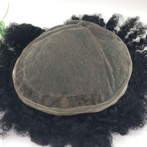 Toupet pour homme en cheveux bouclés africains 8MM, boucles explosion, entièrement tissé à la main, <span class=keywords><strong>modèle</strong></span> H037, pour le commerce électronique transfrontalier - Product Image 1