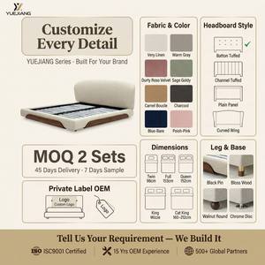 Cama de Plataforma OLOS <span class=keywords><strong>Bonado</strong></span>, Tamaño Completo, Minimalista, Tapizada en Tela, Cabecera con Librero, Base de Láminas Silenciosa, Estructura de Madera, Cama Suave de Lujo - Product Image 4