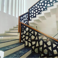 EKOO Moderne Edelstahl-Laserschnitt-Geländer Sichtschutz Balkon Aluminium-Zaunpaneele Balustraden Villa Treppengeländer