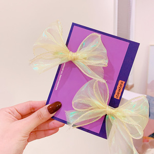 <strong>Spring</strong> Is Coming Korean Instagram Celebrity Laser Bow <strong>Duck</strong> Beak Clip Children's Baby Colorful Bow Pair Clip - Product Image 3