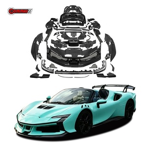 ชุดแต่งแอโรไดนามิกคาร์บอนไฟเบอร์แบบแห้ง สำหรับ Ferrari SF90 รุ่น Spider ปรับปรุงสไตล์ SF90XX กันชนหน้า-หลัง ของแท้จากโรงงาน - Product Image 1