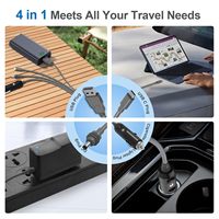 Kabel daya Dc 3 dalam 1 Starlink 18AWG, perangkat pengisian daya Mini On-board kompatibel dengan kabel DC USB C ke DC mobil Mini Starlink