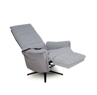 Fauteuil inclinable électrique pivotant en tissu, extensible, convertible, avec massage, télécommande, design moderne, écologique