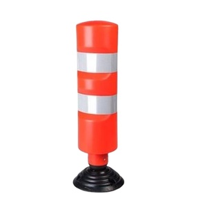 Poste de Señalización de Tráfico Flexible con Base Negra, Poste de Advertencia Reflectante de PE de Alta Calidad - Product Image 1