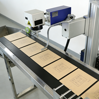 Machine de gravure laser compacte pour sacs en plastique/cartons/cartes, avec convoyeur automatique de pagination, pour marquage UV de date de production/texte/logo/détails d'information