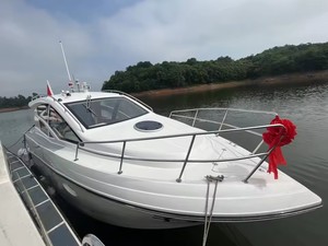 Bateau à moteur en fibre de verre de 28 pieds avec moteur hors-bord de 200 ch, bateau de croisière 8 places avec toilettes et lavabo, yacht de croisière, couleur personnalisée - Product Image 4