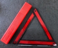 Triángulo de Advertencia de Emergencia para Automóvil, Plástico Rojo, 30x30x30CM, Recordatorio de Seguridad para Averías Viales