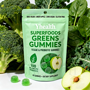 Gomitas de Espirulina Orgánica en Bolsas de Grado Alimenticio al por Mayor de Yhealth, Microalgas, Brócoli, Kale, Superalimento Verde - Product Image 1