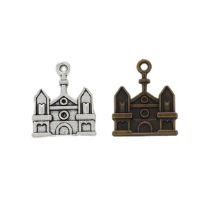 Dijes Metálicos de Alta Calidad con Forma de Castillo en Miniatura, Colgantes Clásicos para Joyería, Dijes de Moda para Decoración de Bodas y Fiestas - Product Image 4