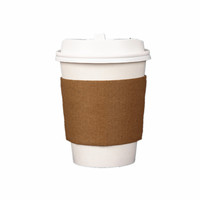 Porte-gobelets à café jetables en papier kraft écologique à paroi simple avec manchons personnalisés