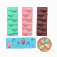 Moule à sucettes en silicone Lapin de Pâques, antiadhésif et réutilisable, pour chocolat, bonbons et décoration de fondant