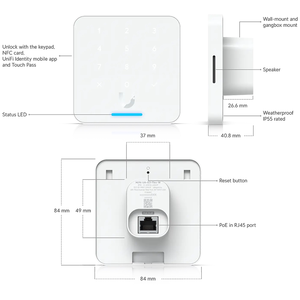 เครื่องอ่าน NFC รุ่นที่ 3 Ubiquiti UA-G3-Flex-B/W, คีย์แพด, ระบบสัมผัส, ใช้ได้ทั้งภายใน/ภายนอกอาคาร, UBNT Ubiquiti UA-G3-Flex W1332 - Product Image 4