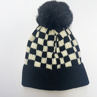 Personnalisable coloré Pom Pom Bobble hiver chapeau mode rayé grand drôle Slouch Cro bonnets pour femmes et hommes pour vêtements de plage