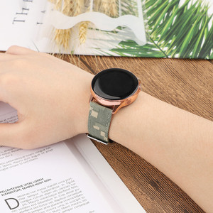 Adecuado para Samsung <span class=keywords><strong>Galaxy</strong></span> activo reloj Universal de 20/22 Nylon lona Denim <span class=keywords><strong>correa</strong></span> de cuero - Product Image 6