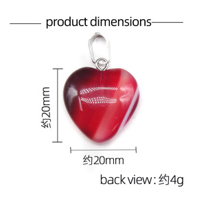 Ciondoli in agata rosea per donne uomini ciondoli con cuori gioielli collana ciondolo in pietra per feste con pietre preziose per la creazione di gioielli - Product Image 2