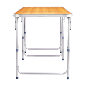 Table pliante triple en aluminium de 6 pieds avec finition imitation bois - Product Image 5