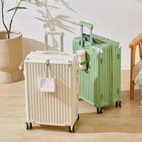 Valise grande capacité 20-24 pouces avec serrure à combinaison pour étudiant, en ABS haut de gamme, à roulettes silencieuses universelles