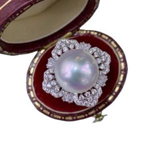 Wenchi New Design S925 Pure Silver <b>Ring</b> with 11-12MM Natural Freshwater <b>Pearl</b> Movable Mouth Feature Gift Box Included - Product Image 5