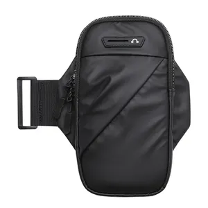 ZR019 Sports PU Cycling Running Wrist Bag Music Waterproof Adjustable Mobile Phone Bag With Earphone Hole Outdoor Arm Bag Travel