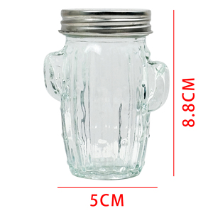 Pot à épices en verre et acier inoxydable de 90 ml, en forme de <span class=keywords><strong>cactus</strong></span>, écologique, pour décorations de Noël, stockage alimentaire, salière et poivrière - Product Image 3