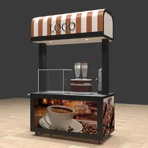 Portable Small Coffee Cart Customized Cafe Bar Design