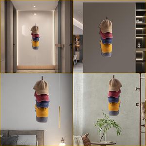 Wall Mounted <b>Wooden</b> Hat Rack With 5 <b>Hooks</b> For Baseball Cap Storage And Display On Wall Or Behind Door - Product Image 2