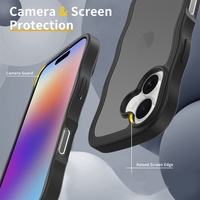 Coque de téléphone antichoc mate à texture ondulée effet peau pour iPhone 17 16 Pro Max 15 Plus