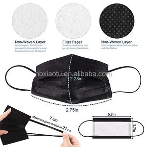 Xiaotu المتاح 3 طبقات واقية قماش Meltblown الكبار قناع أزرق أبيض الوجه للرجال النساء المواد الاستهلاكية واقية من الغبار - Product Image 4