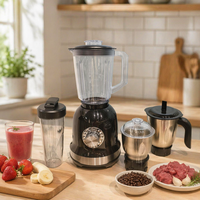 Mixeur Portable 3-en-1 en Acier Inoxydable, Mixeur à Jus Électrique de Table, Broyeur à Glace pour Smoothies, Anti-fuite, pour Maison et Hôtel