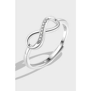 Natuna Infinity Jewelry Bague décontractée en argent sterling 925 plaqué zircon Bague de luxe Bague ajustable en argent sterling 925 - Product Image 2