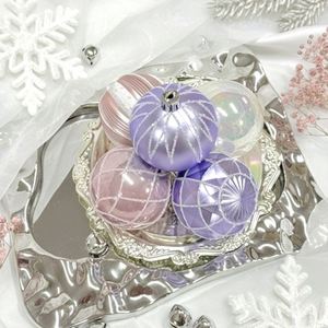 Nouvel ensemble de boules de Noël transfrontalières de 8 cm/8 pièces, peintes à la main, en plastique, style américain, pour décorations de festival et ornements d'arbre - Product Image 4