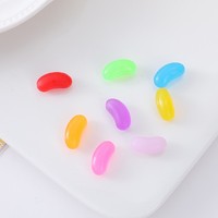 500 Stück/Lot 5*11mm PVC Jelly Beans Mini Regenbogen-Bonbon-Modelle zur Dekoration, Künstliche Süßigkeiten für DIY Handarbeiten und Schleim-Füllungen