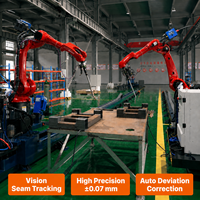 Bras robotisé stable à double rail, robot de soudage à sept axes avec système de guidage haute précision pour grandes pièces en acier longues