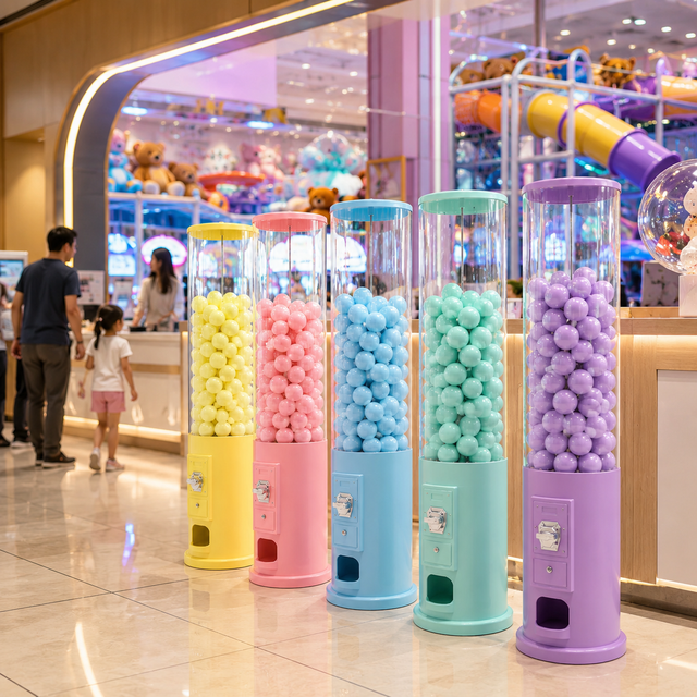Commercial Luxury Cylindrical Gachapon Machine Coin Operated Capsule Toy Egg Vending Machine for Mall Amusement Center Theme Bar