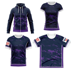 ชุดแฟนคลับรักบี้ลีกสไตล์ NRL ปี 2026 สีกรมท่า-ม่วง เสื้อเจอร์ซีย์แบบซับลิเมชั่น เสื้อฮู้ดดี้ เสื้อกล้าม สำหรับผู้ชาย/ผู้หญิง ชุดกีฬาระบายอากาศได้ดี - Product Image 2