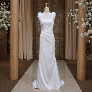 Shop Our Wedding Dress with Chiffon Overlay - Elegant & Stylish
